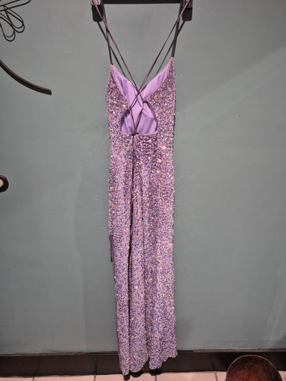 Purple  Sequined Dress