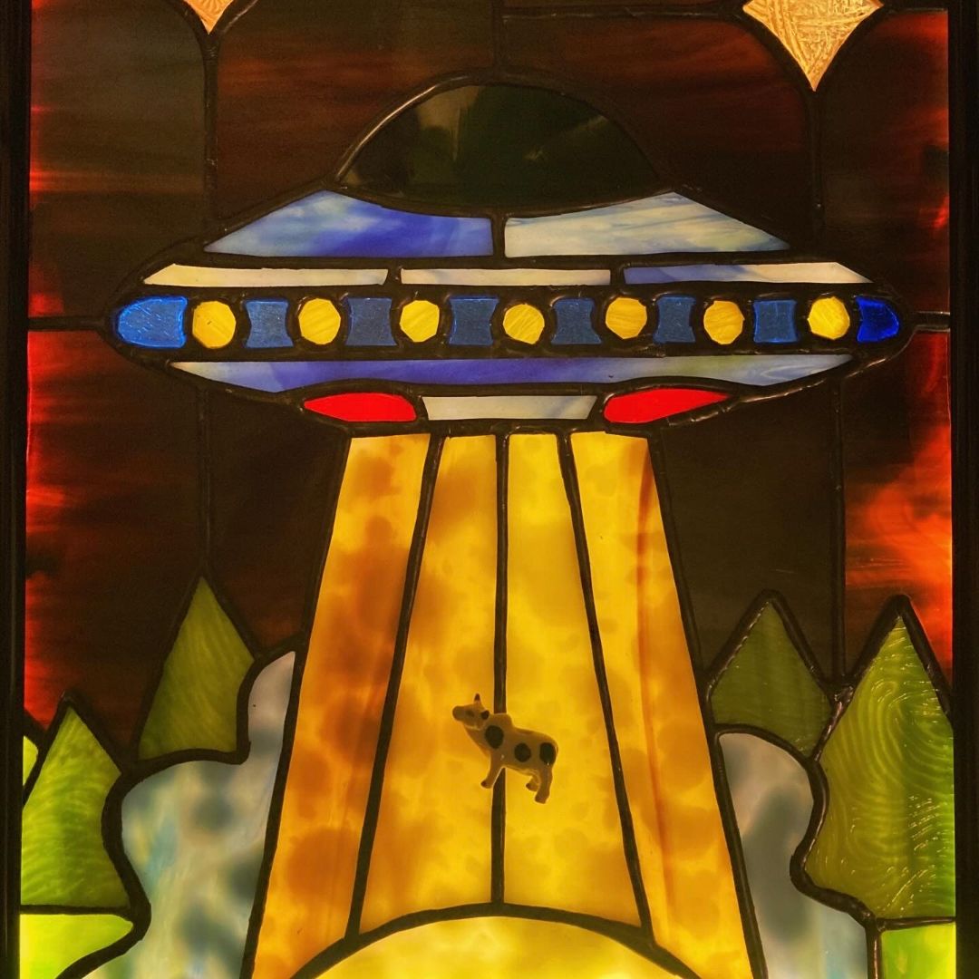 Multi  Stained Glass Panel Light box Beam me up!