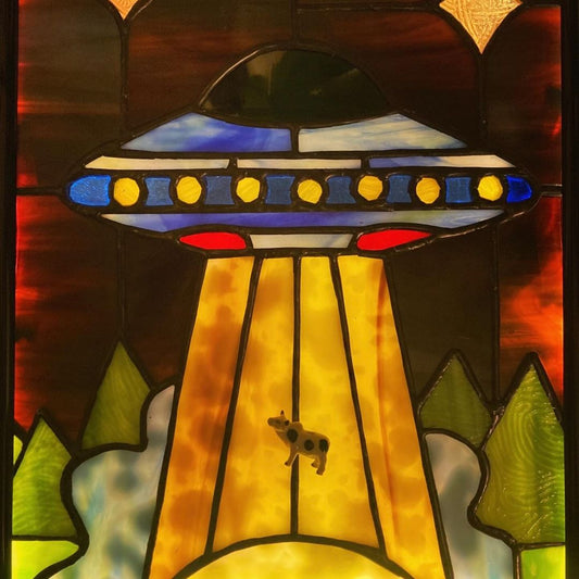 Multi  Stained Glass Panel Light box Beam me up!