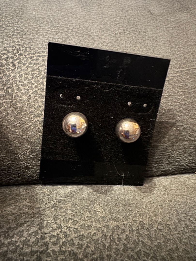 Silver Ball Post Earrings