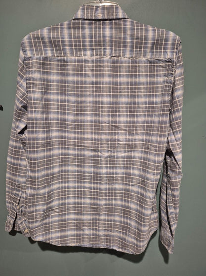 Blue/Grey Plaid Ralph Lauren Long Sleeve Button Shirt, S/P