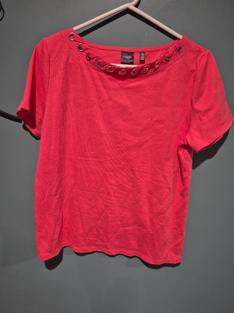 Pink Rafaella Short Sleeve Shirt, XL