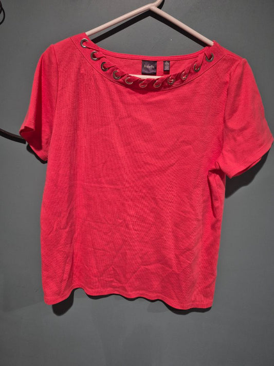 Pink Rafaella Short Sleeve Shirt, XL