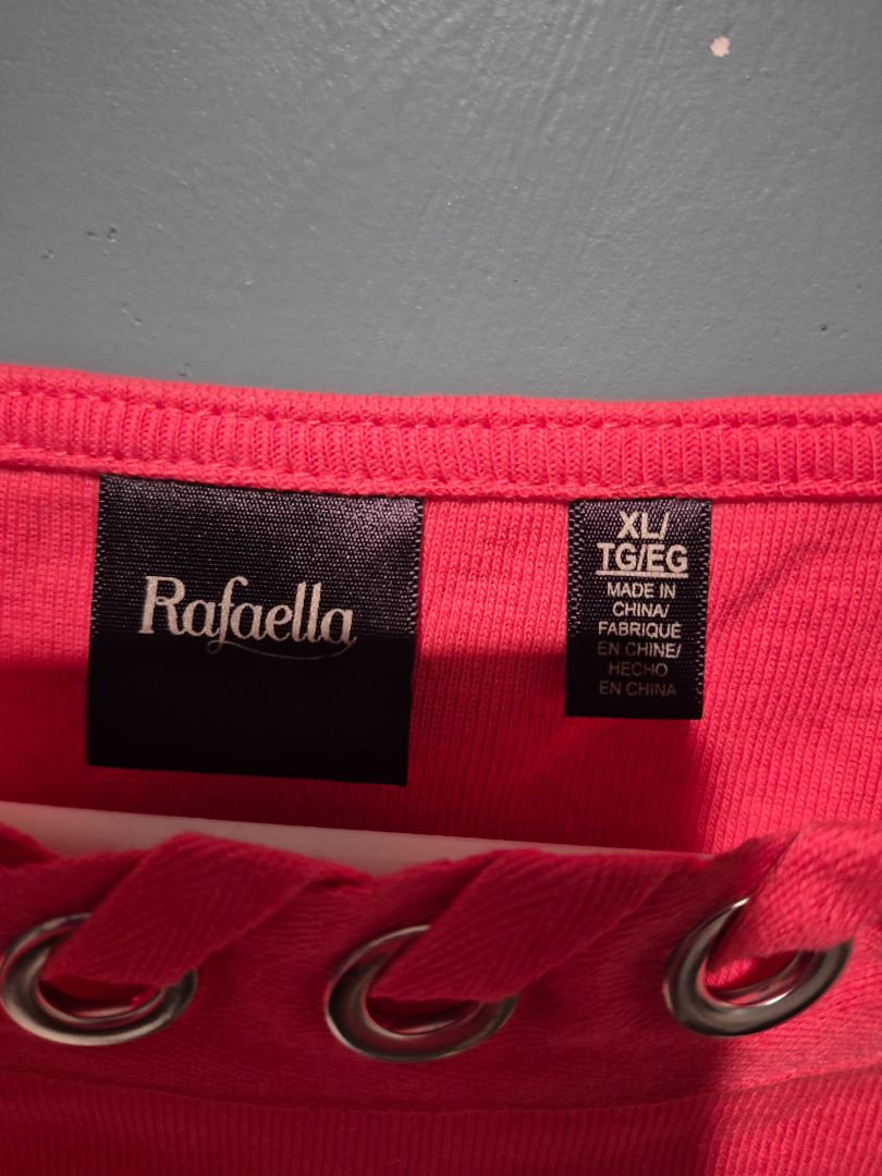 Pink Rafaella Short Sleeve Shirt, XL