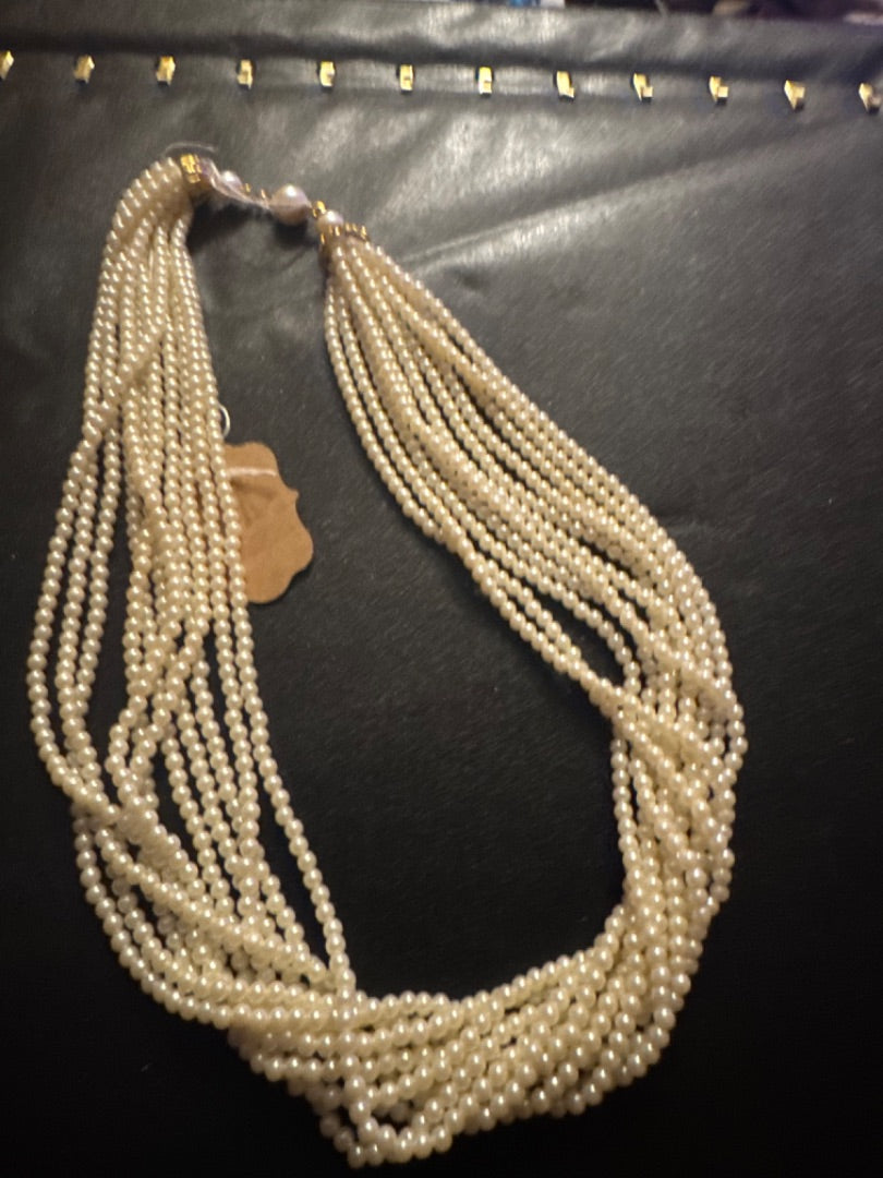 Multi-Strand Faux Pearl Choker