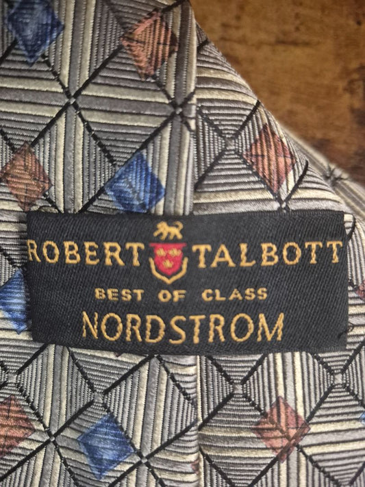 Tan w/Blue & Brown Diamonds Robert Talbott Tie