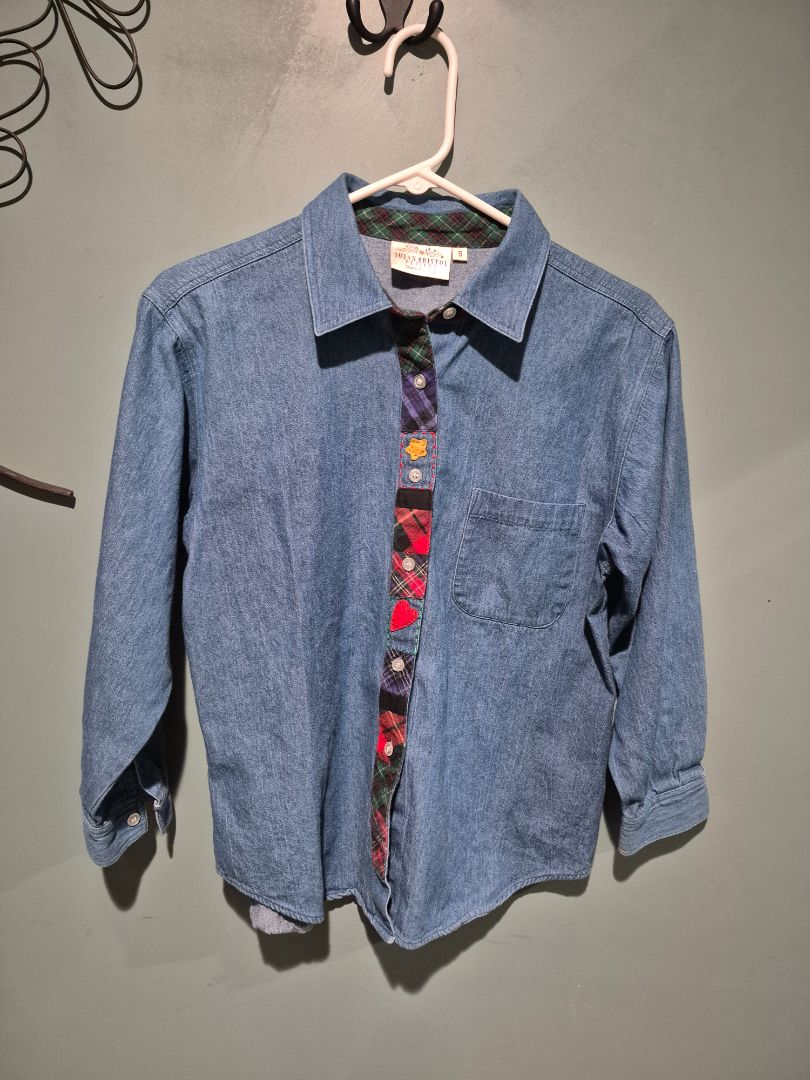 Denim Susan Bristol Petites Long Sleeve Button Shirt, S