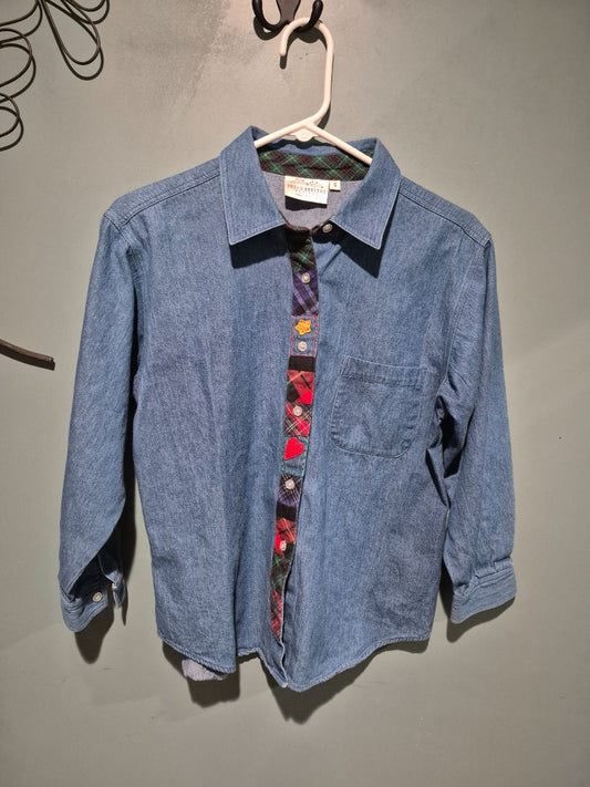 Denim Susan Bristol Petites Long Sleeve Button Shirt, S