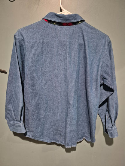 Denim Susan Bristol Petites Long Sleeve Button Shirt, S
