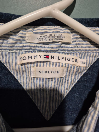Denim Tommy Hilfinger Short Sleeve Button Shirt, 14