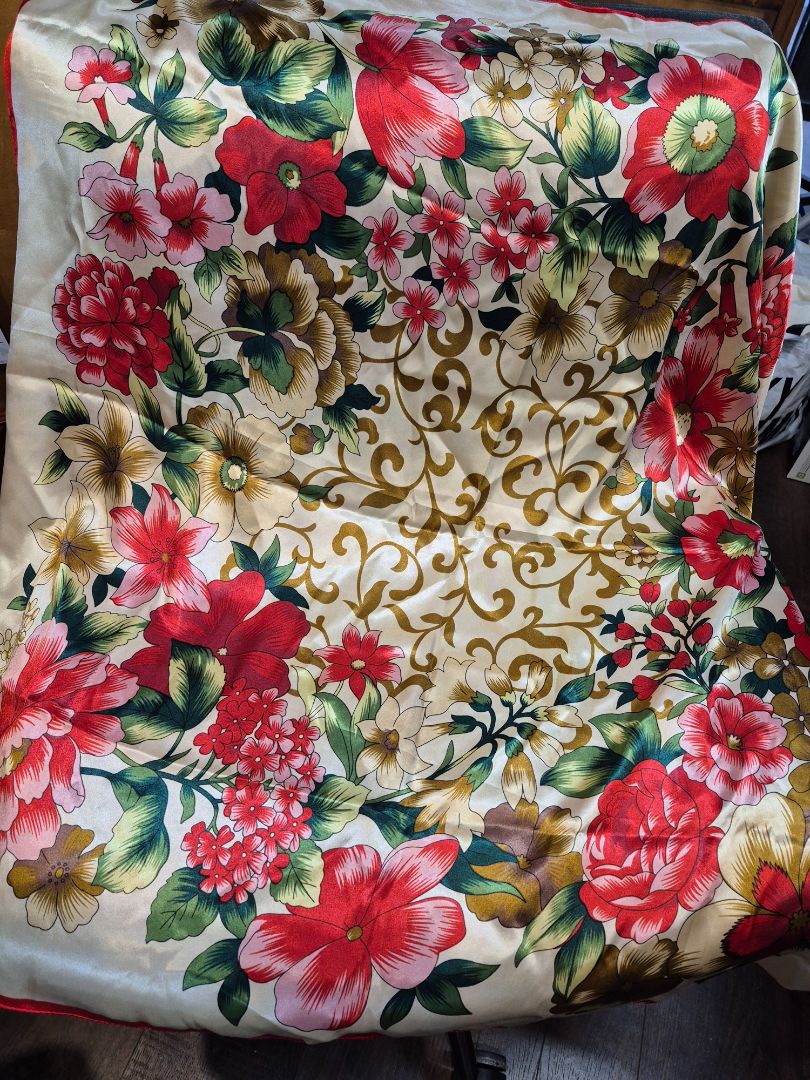 M•O•S•I Silk Scarf, 35" × 35"