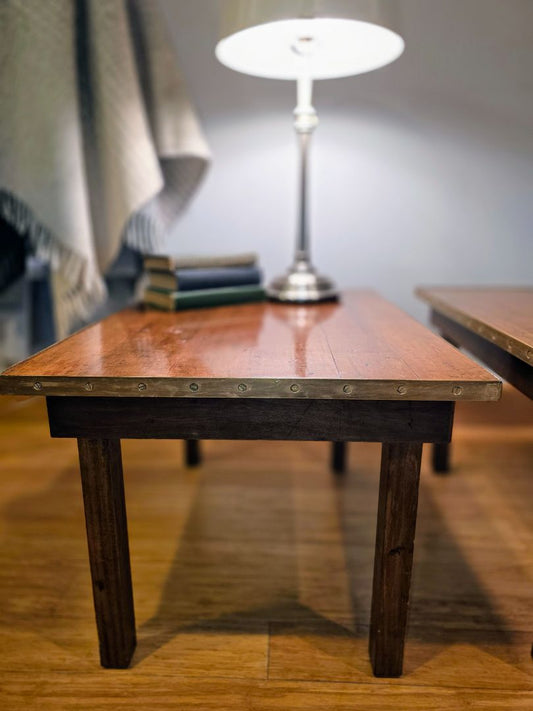 Set 2 vintage side tables, 20" x 28" & 17.5" tall