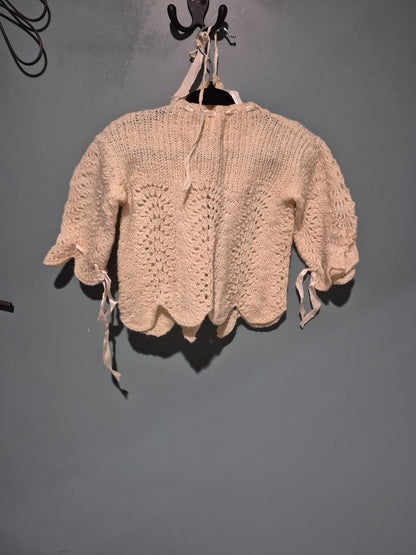 Ivory  Vintage Baby Cardigan w/Hat