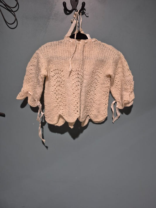 Ivory  Vintage Baby Cardigan w/Hat