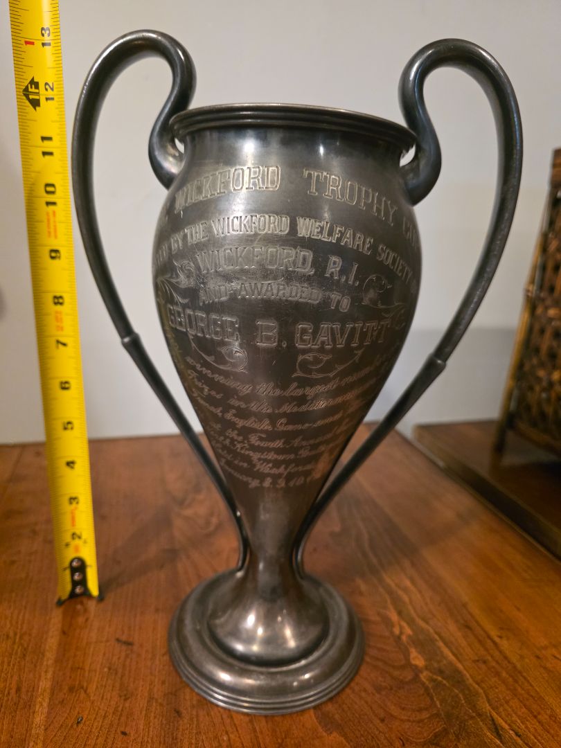 Antique 1914 trophy - home decor, 13" tall