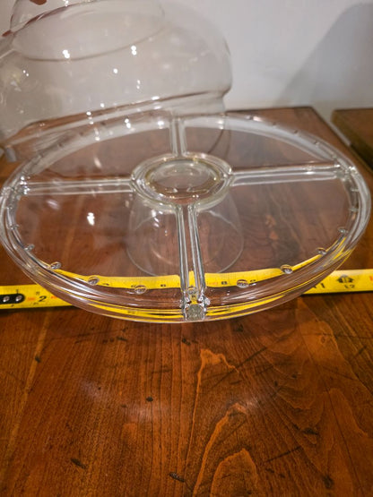 Vintage cake stand with lid, 12" dia