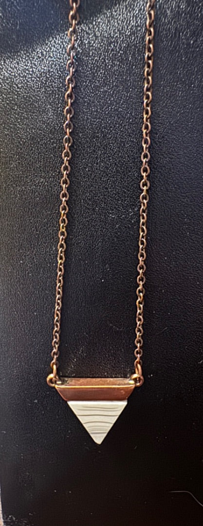 Triangle White Stone Necklace