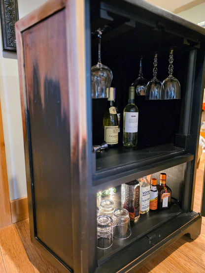 Antique Radio Cabinet to WineBar, 22.5"x 26" & 39" tall