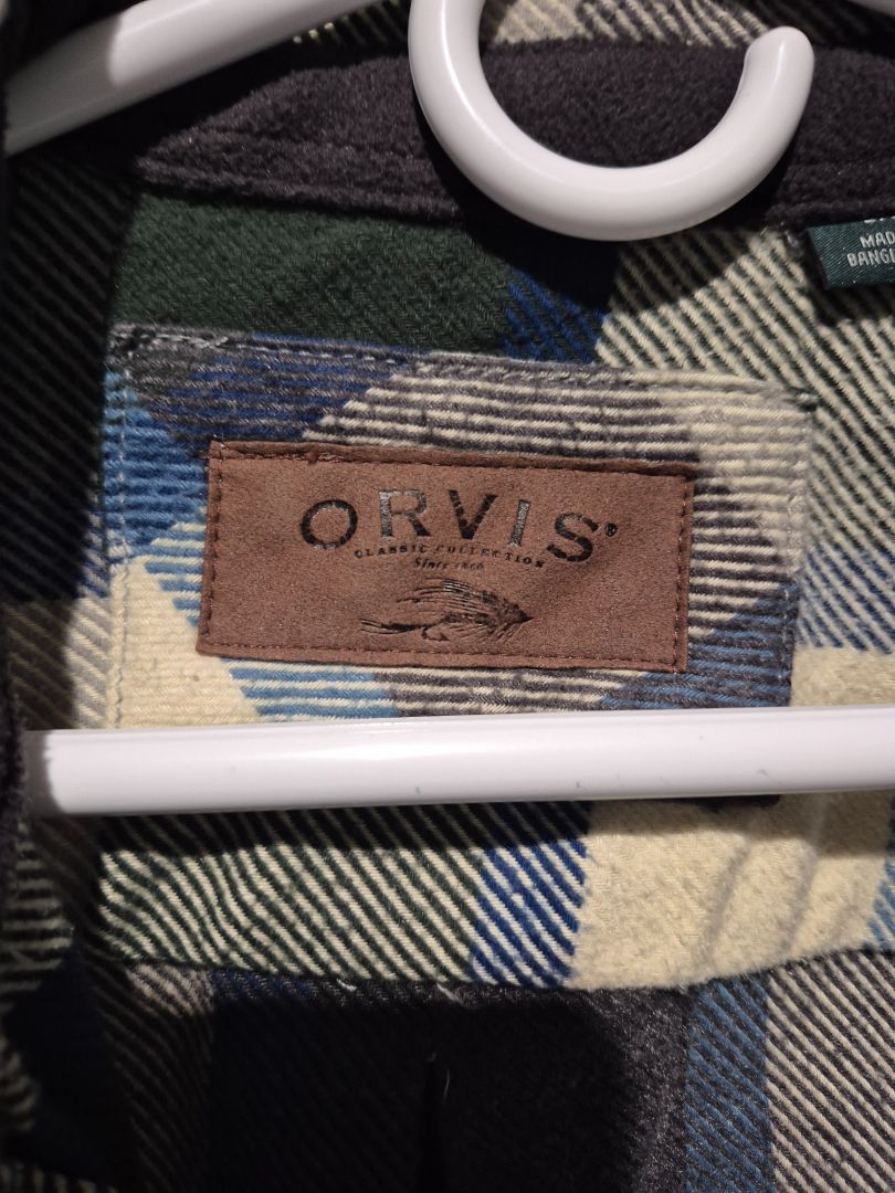 Blue & Forest Plaid Orvis Button Down Shirt, LG
