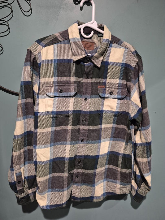 Blue & Forest Plaid Orvis Button Down Shirt, LG