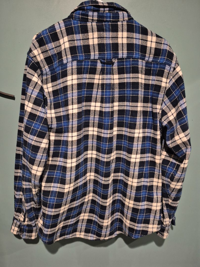 Blue & White Plaid Orvis Button Down Shirt, LG