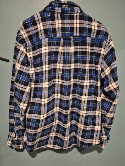 Blue & White Plaid Orvis Button Down Shirt, LG