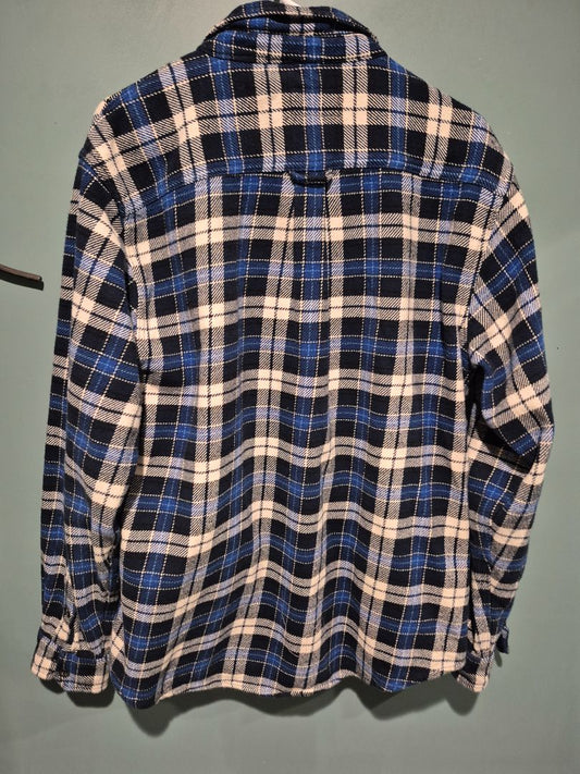 Blue & White Plaid Orvis Button Down Shirt, LG