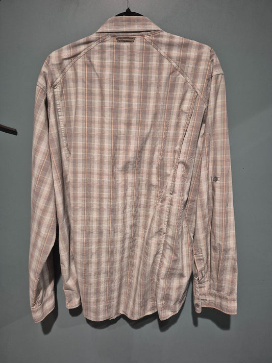 Green Plaid Exofficio Long Sleeve Button Shirt, XXL