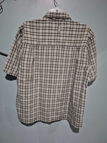 Green Plaid The North Face Short Sleeve Shirt, M