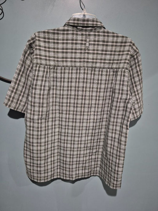 Green Plaid The North Face Short Sleeve Shirt, M
