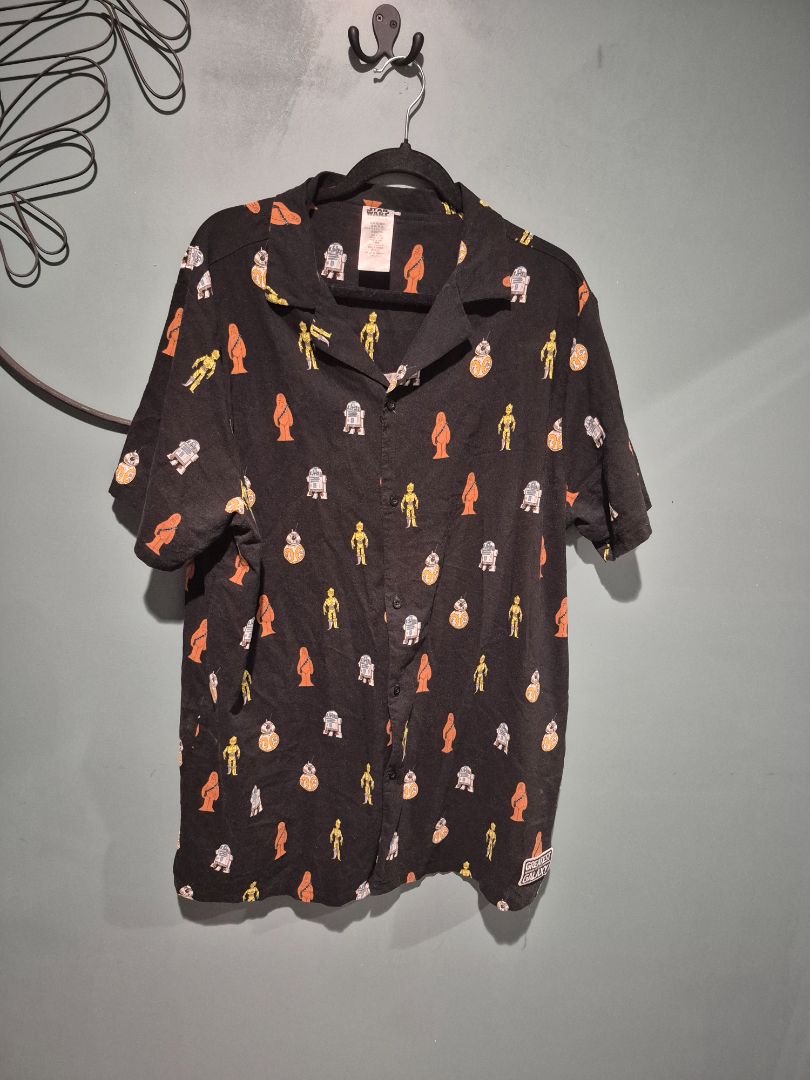 Star Wars Short Sleeve Shirt, XXL, C3PO, R2D2, Chewy