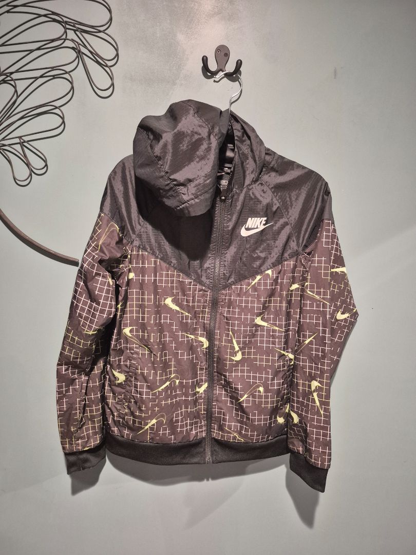 Black, w/neon green icons Nike Jacket, XL Youth