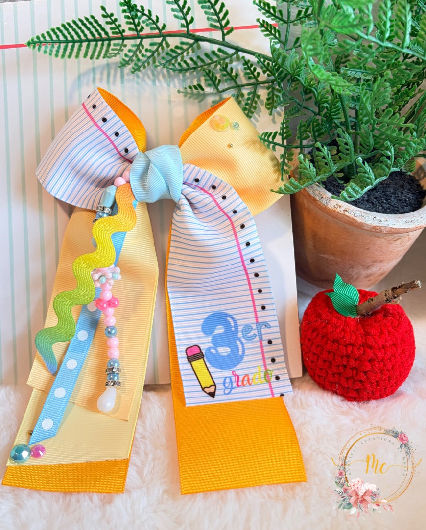 3rd grade 3”ribbon school bow
