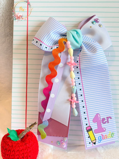 1st grade 3” ribbon school bow