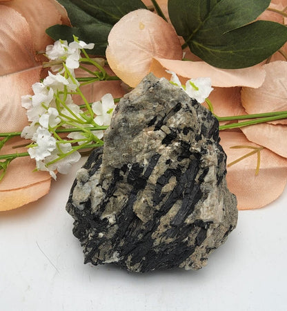 Black Tourmaline in Quartz Stones