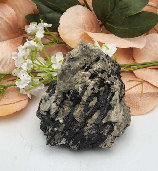 Black Tourmaline in Quartz Stones