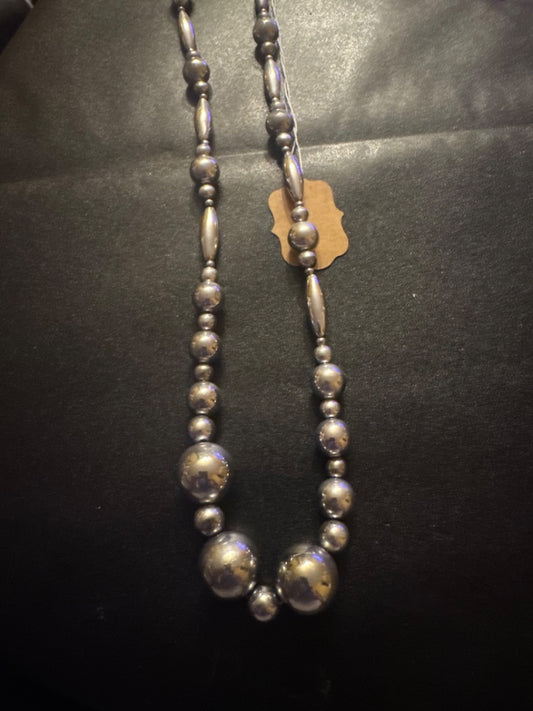 Silver-Tone Beaded Necklace
