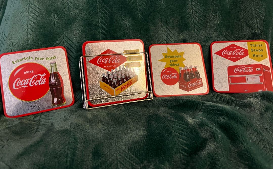 red Coca Cola Coca Cola collectible coaster set
