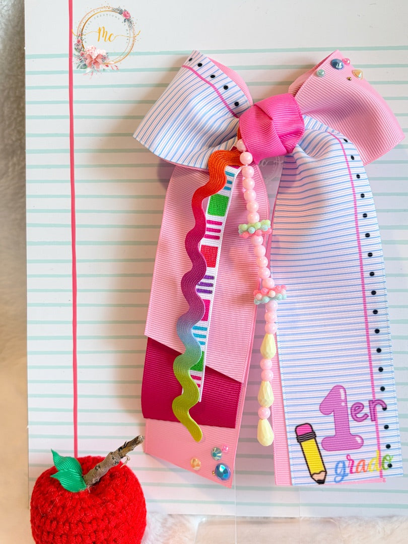 1st grade 3” ribbon school bow