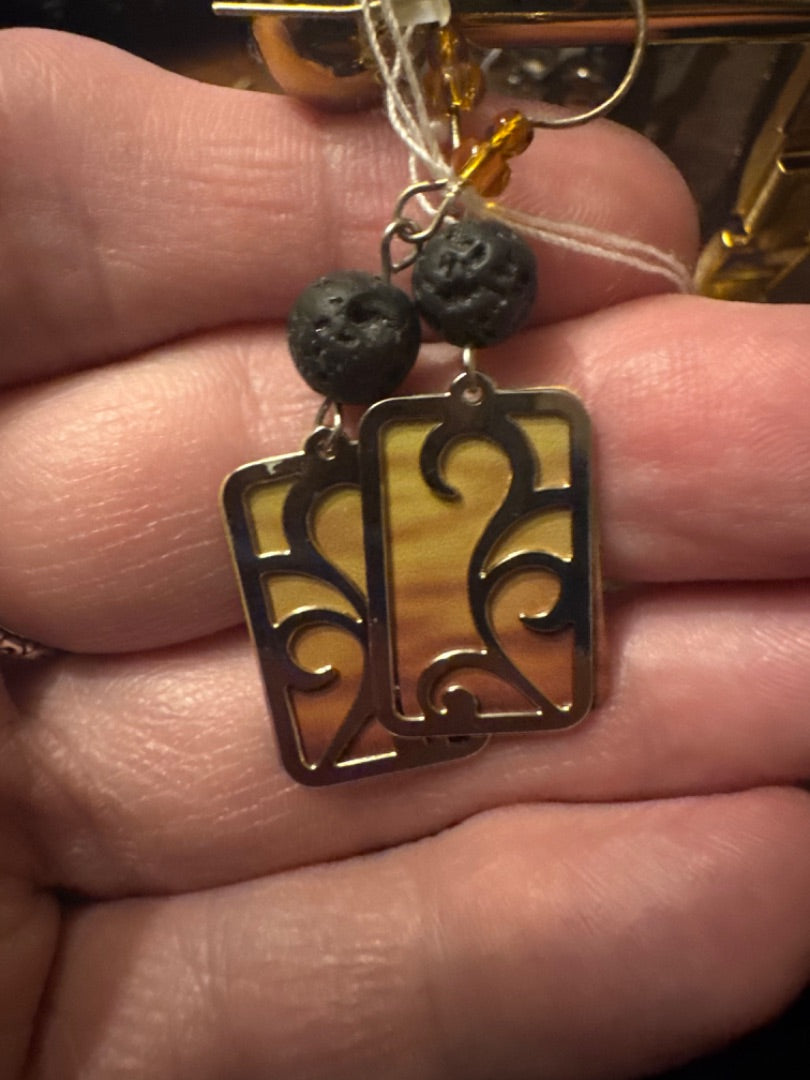Lava Rock Sunset Earrings