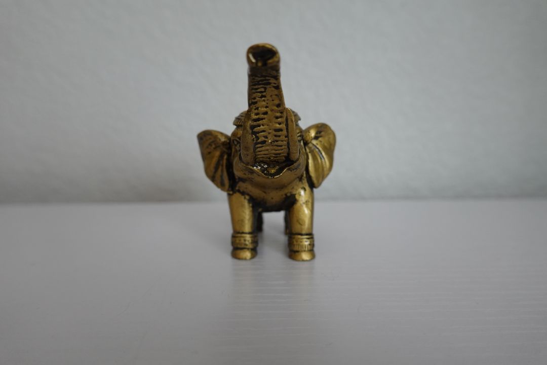 Bronze Feng Shui Import Bronze Colored Feng Shui Elephant, 2" high x 4" wide (trunk to tail)