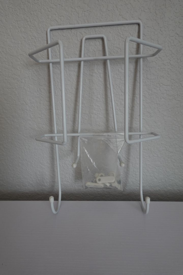 White  White Ironing Board and Iron Caddy, 12" high x 7 1/4" wide