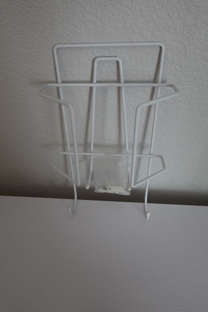 White  White Ironing Board and Iron Caddy, 12" high x 7 1/4" wide