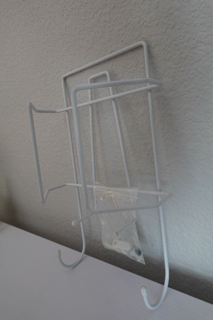 White  White Ironing Board and Iron Caddy, 12" high x 7 1/4" wide