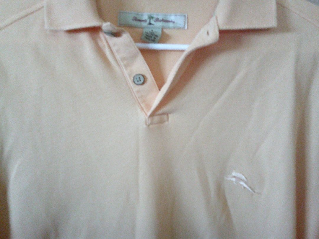 LIGHT ORANGE  Tommy Bahama Shirt-COLLAR, S