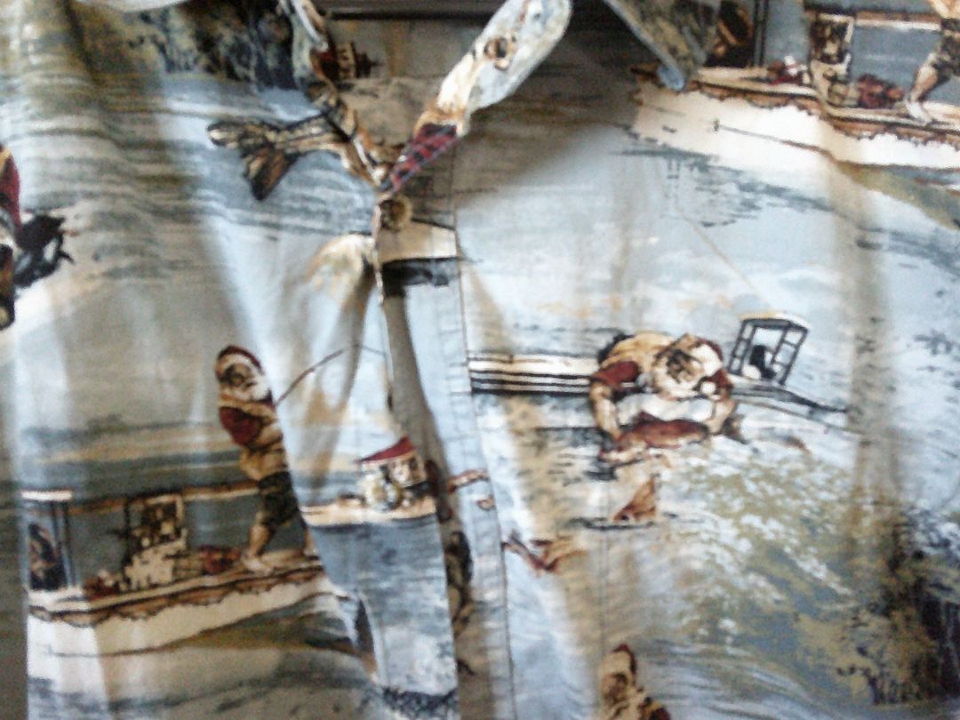 Hawaiian Shirt SANTA FISHING