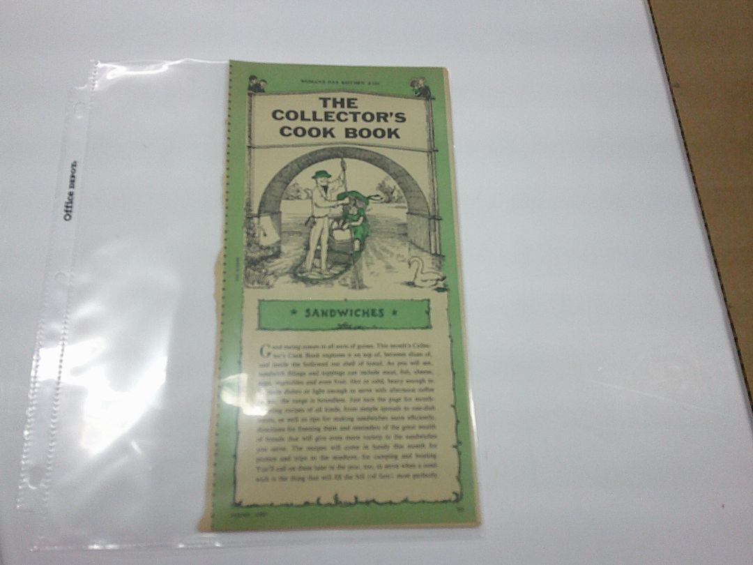 collectors cookbook: sandwiches- pamplet 1965