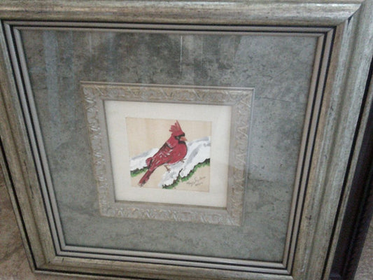 BIRD ART- ONE RED BIRD