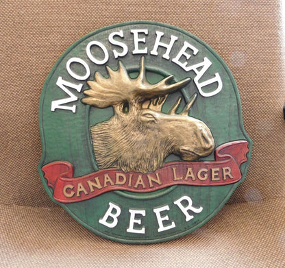 Moosehead Beer Plastic Sign, 13" Across
