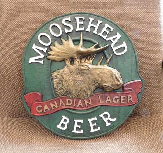 Moosehead Beer Plastic Sign, 13" Across